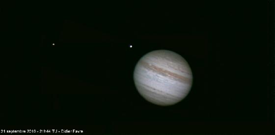Jupiter, le 21 septembre 2010 à 21h44 TU Jupiter, le 21 septembre 2010 à 21h44 TU