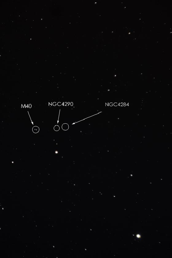 M40 & NGC4290 & NGC 4284 avec annotations