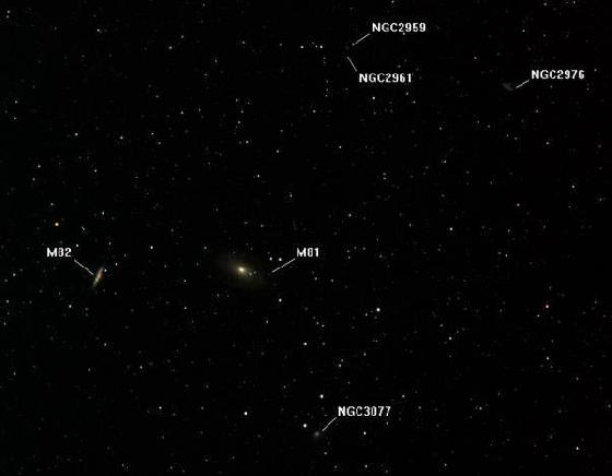 M81, M82 et leurs voisines, le 24/03/2012