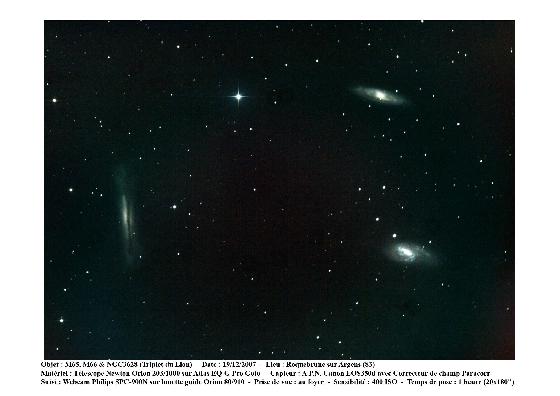 M65, M66 & NGC6328 - Le trio du Lion M65, M66 & NGC6328 - Le trio du Lion