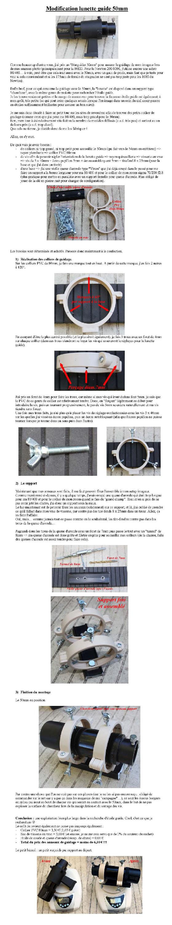 Modification lunette guide "StarGuider 50mm" Modification lunette guide "StarGuider 50mm"