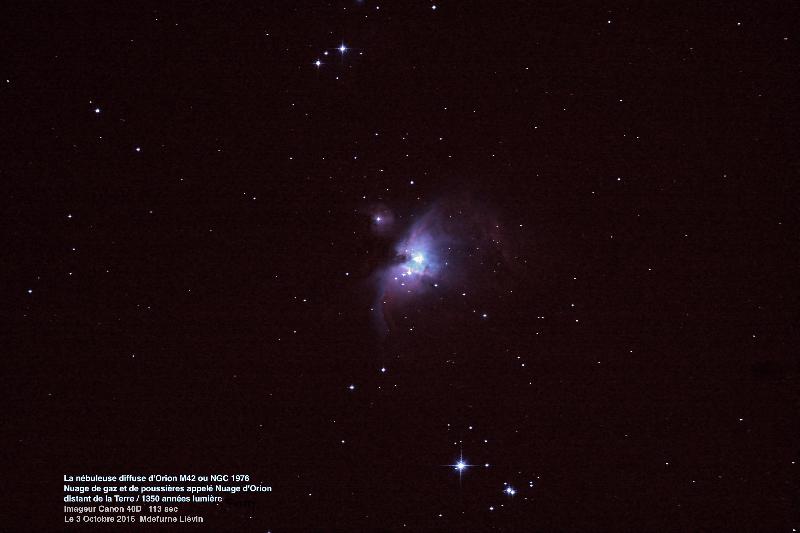 Nébuleuse d'orion M42 03 10 2016