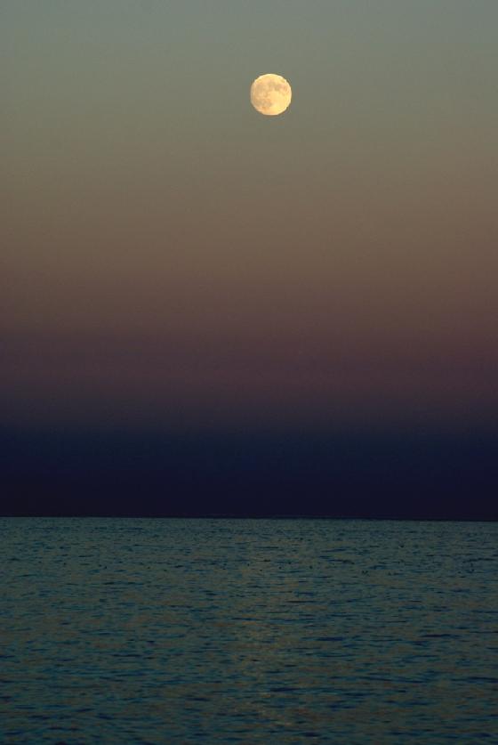 Lev&eacute;e de lune sur la mer