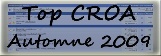 Top CROA automne 2009
