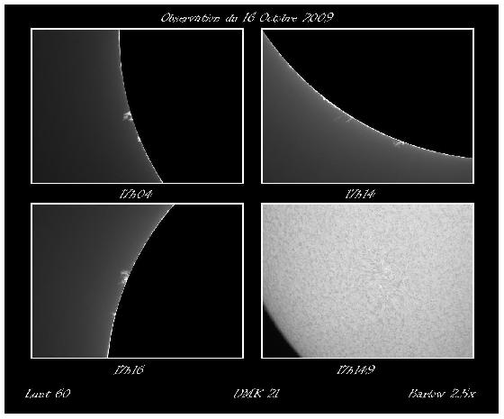 Observation Solaire du 16 Octobre Observation Solaire du 16 Octobre