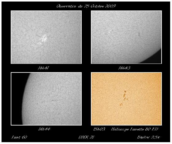 Observation Solaire du 25 Octobre Observation Solaire du 25 Octobre