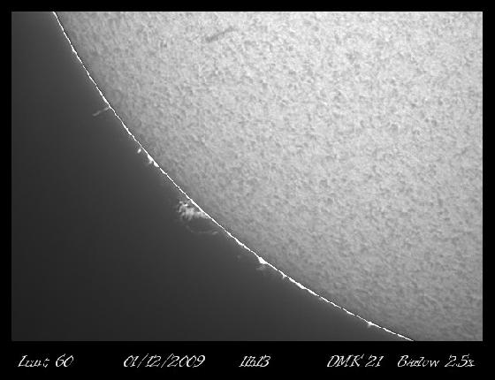 Observation Solaire du 1 er Décembre Observation Solaire du 1 er Décembre