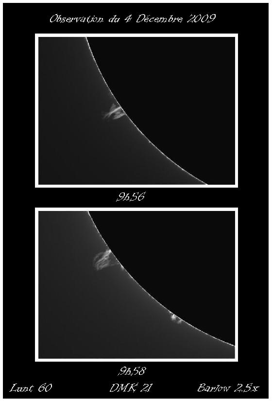 Observation Solaire du 4 Décembre Observation Solaire du 4 Décembre