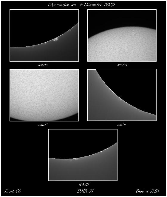 Observation Solaire du 8 Décembre Observation Solaire du 8 Décembre