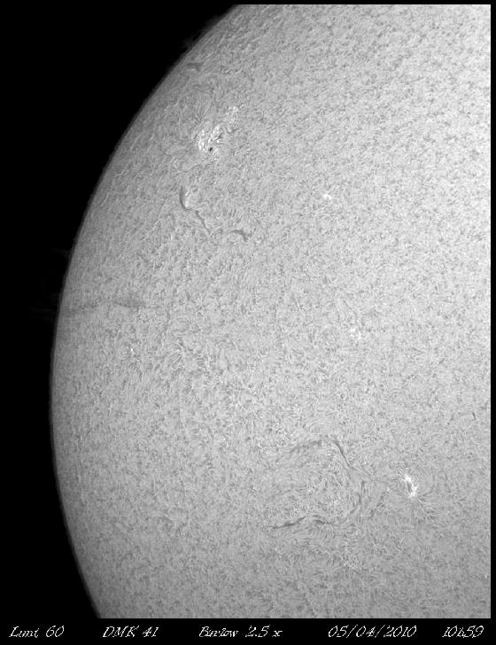 h-alpha du 5  Avril-2