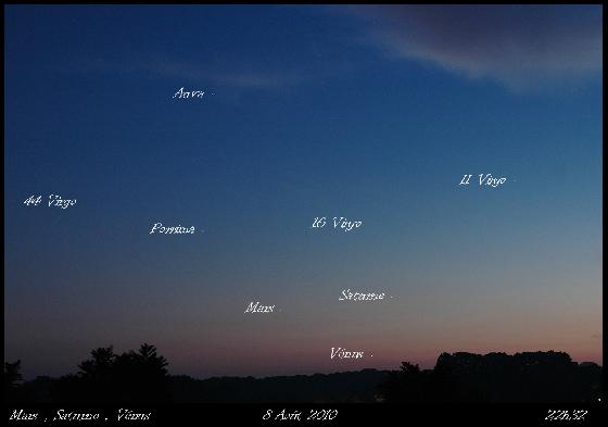Mars,Saturne et Vénus 8 Août 2010-2 Mars,Saturne et Vénus 8 Août 2010-2