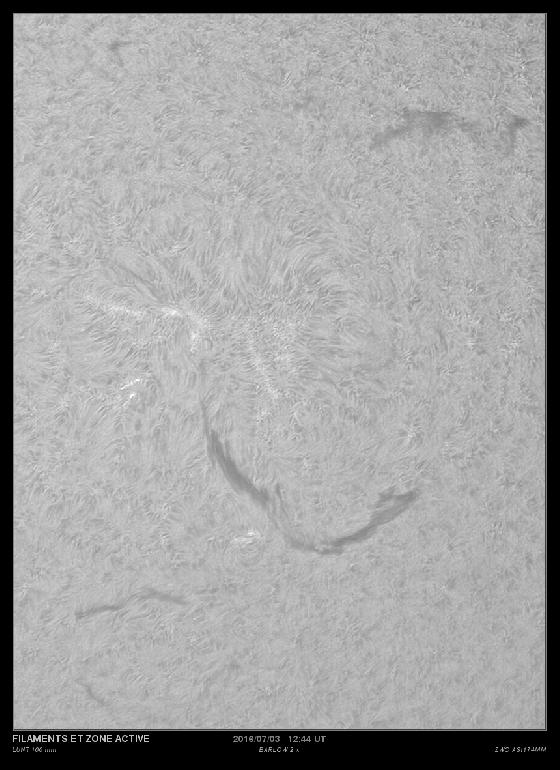 Filament et zone active du 3 Juillet