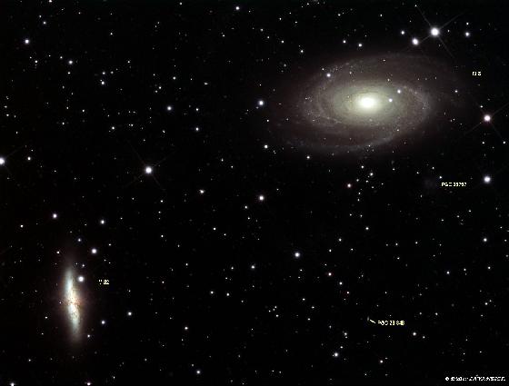M81 & M82 avec d'autres galaxies