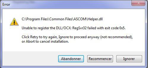 Erro Ascom 5.51