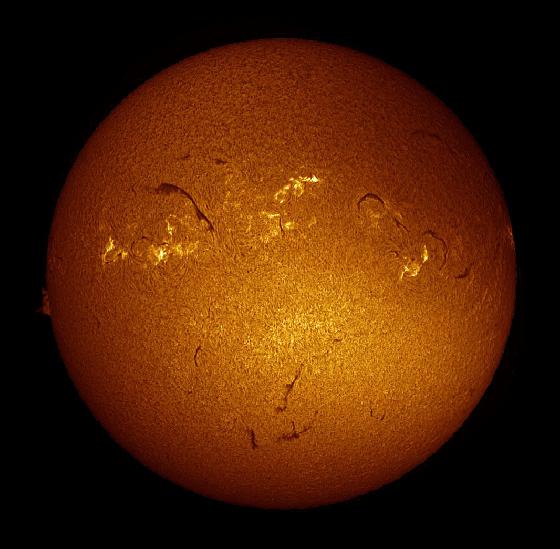 SOLEIL EN H-ALPHA AVEC LUNETTE CORONADO 60MM SOLARMAX II DOUBLE FILTRATION ET DMK41 LE 08/02/16