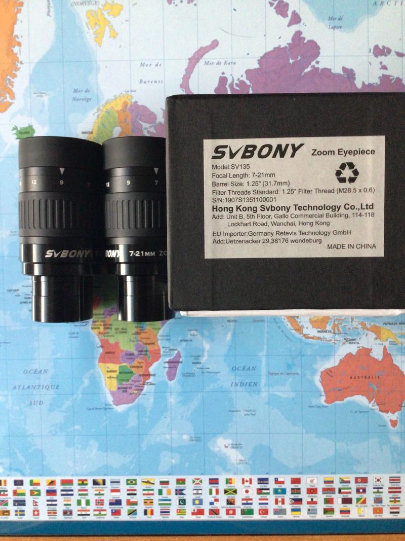 Oculaires Zoom 7-21 mm SVBony (paire ou unité)