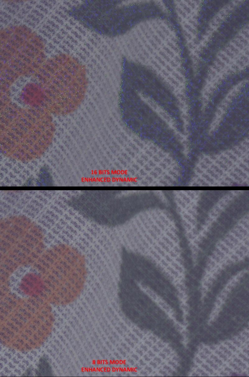 comparaison dots 16 et 8 bits comparaison dots 16 et 8 bits
