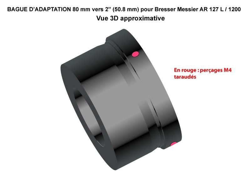 Piece adaptation 80 mm vers 2" - Bresser 127L - 3D Piece adaptation 80 mm vers 2" - Bresser 127L - 3D