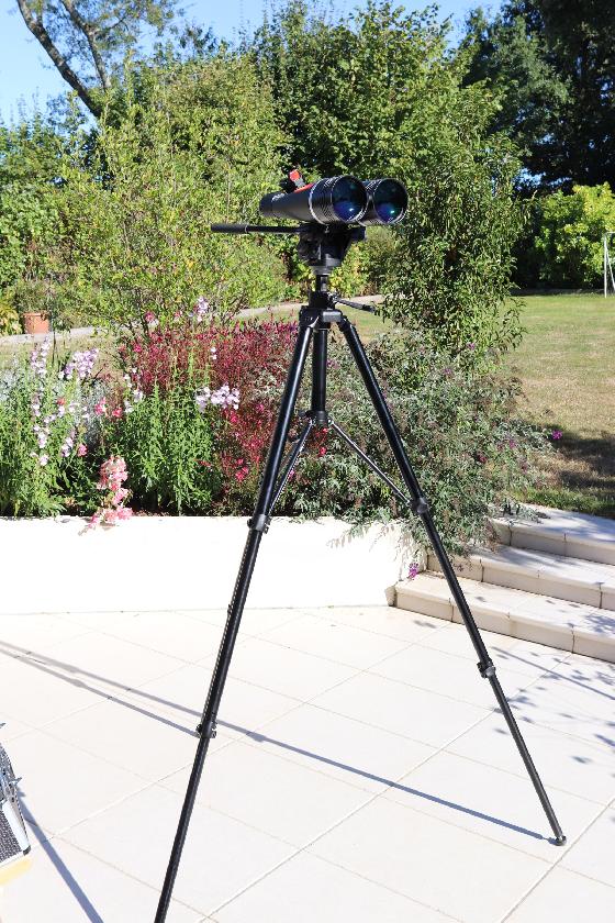 Jumelles 25X100 + trépied/tête video Manfrotto