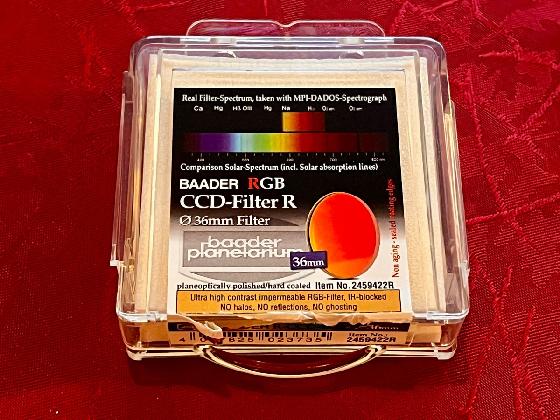 Filtres Baader LRGB Ha et OIII - 36mm non montés
