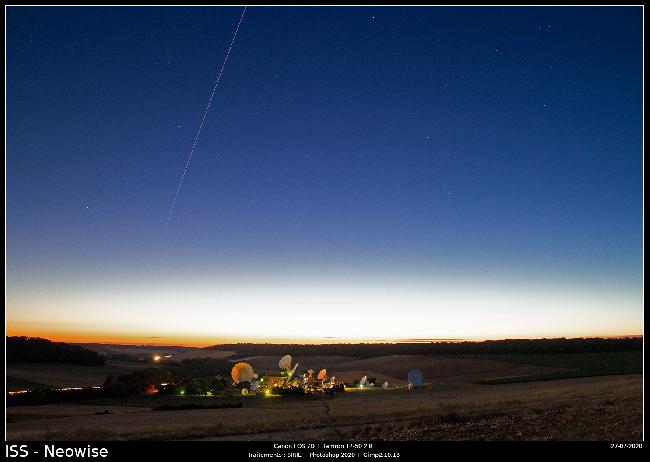 Neowise et ISS centre télécommunication 