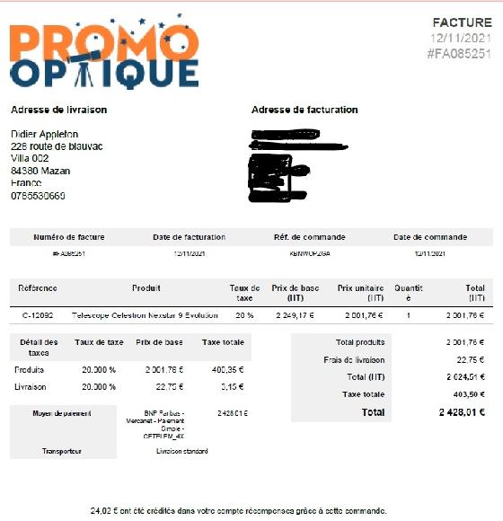 Celestron C9,25 evolution + Starsense