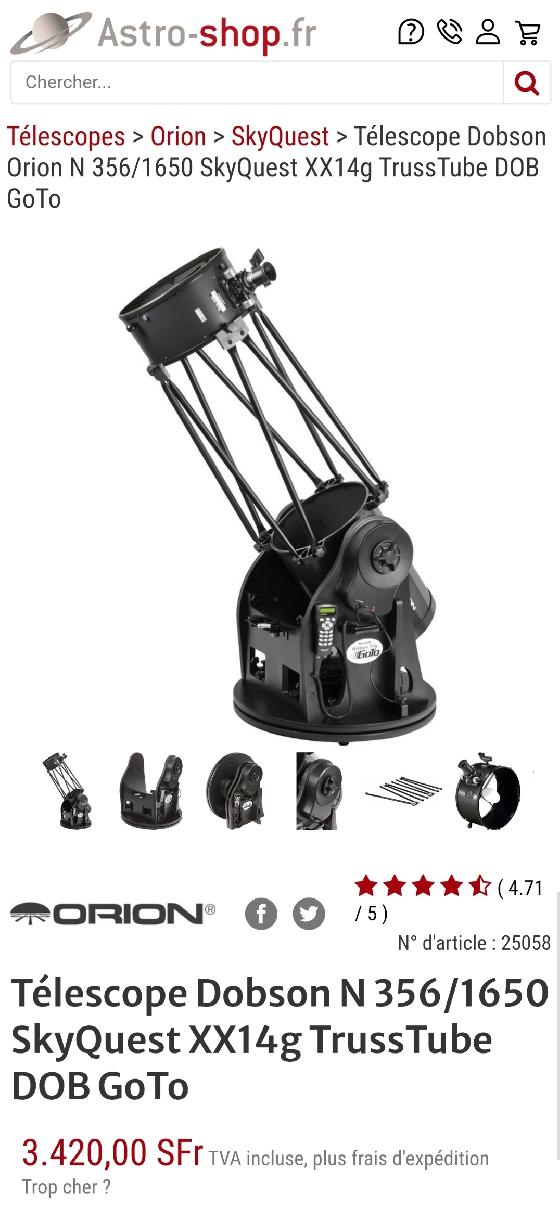 Télescope Dobson 356/1650 goto SkyQuest XX14g 