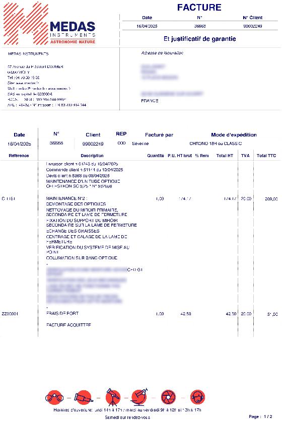 Celestron C9.25 + accessoires entièrement révisé et réglé par Medas