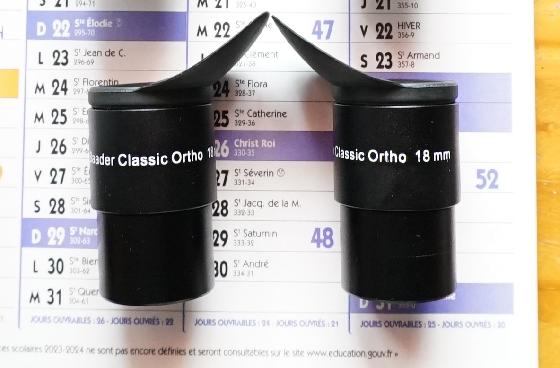 2 oculaires Baader Classic Ortho 18mm