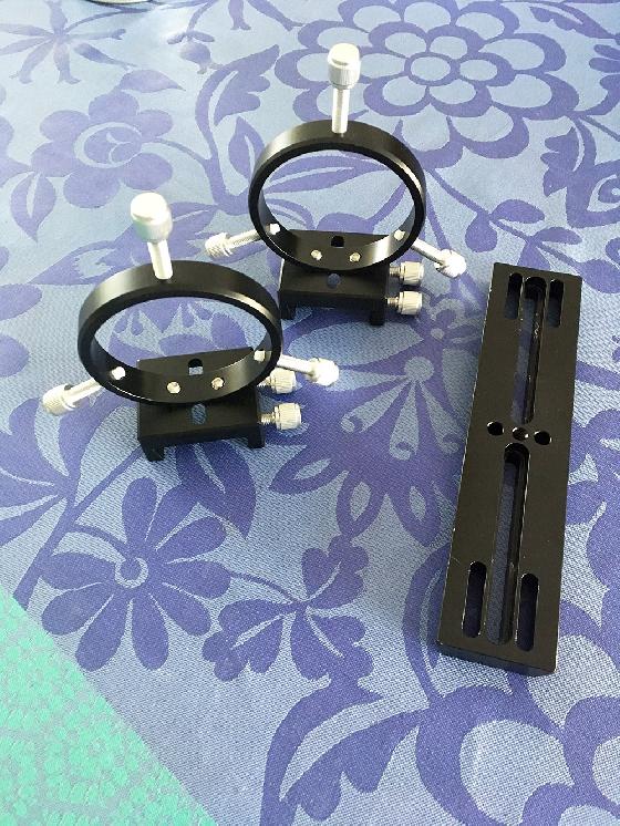 Ensemble colliers guidage D-70mm, avec support et queue d'aronde vixen mâle 19cm