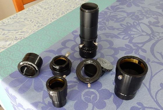Bagues diverses Baader OPFA-2, Tube allonge 50,8mm, 31,75mm, Adaptateur photo etc.