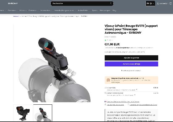 Viseur à Point Rouge SV179 (support vixen) 