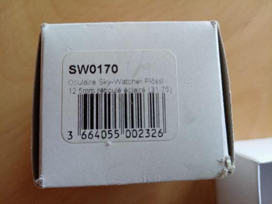 Oculaire Sky-Watcher Plössl 12,5 mm réticulé éclairé