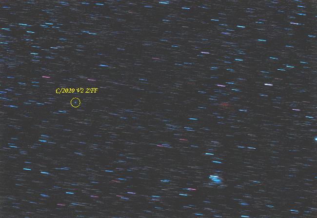 Comète C/2020 V2 ZTF (comète) annotée