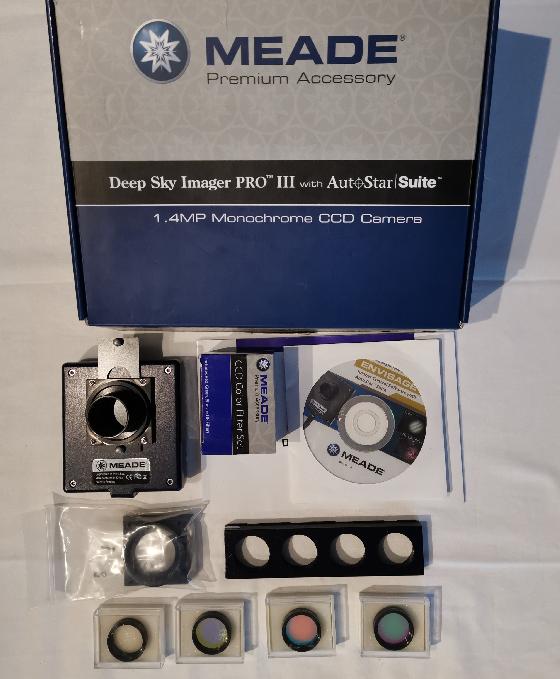 Matériel astro divers : newton 150/750, RAF starlight Xpress, Meade DSI III pro, oculaires Baader Hyperion, ...