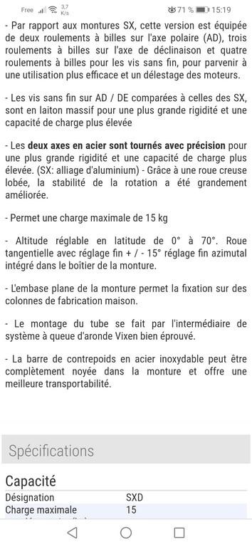 Monture VIXEN SPHINX SXD