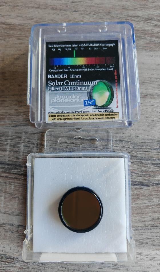 Filtre solaire Continuum Baader 31.75mm