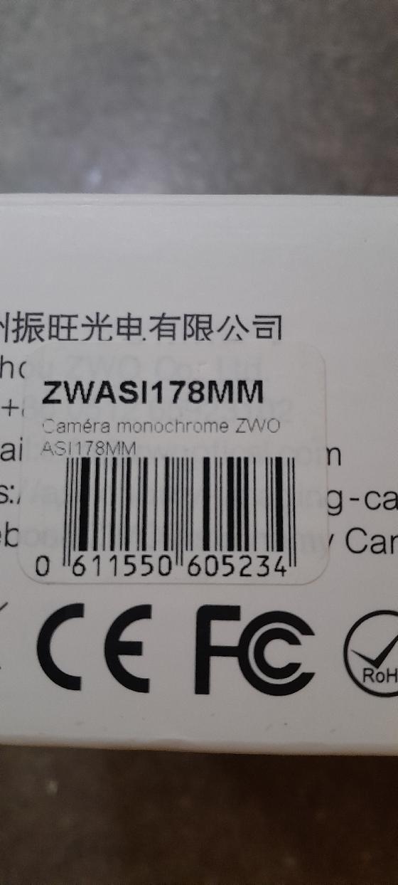 Caméra monochrome ZWO ASI 178MM