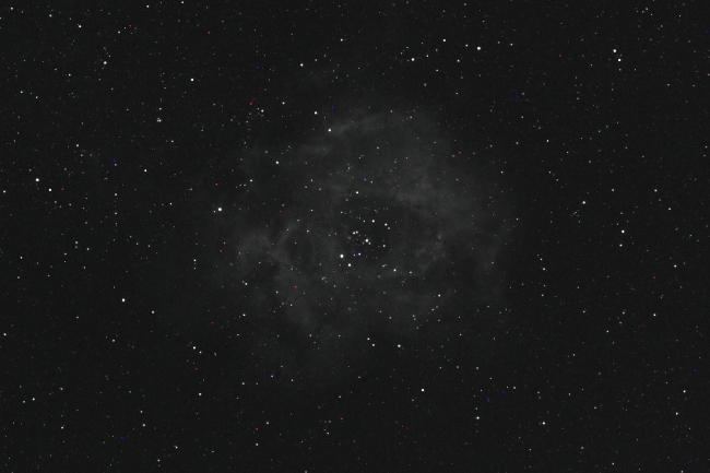 Nebuleuse de la Rosette Ha 600D Samyang 135 360s Astrotrac sans suivi