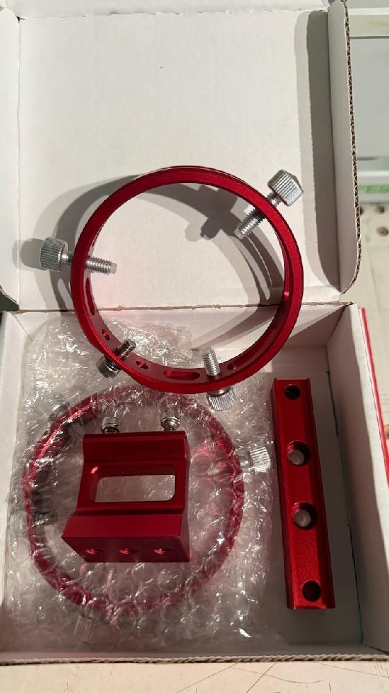 Ensemble colliers, anneaux, platines queue d'aronde pour télescope et lunette