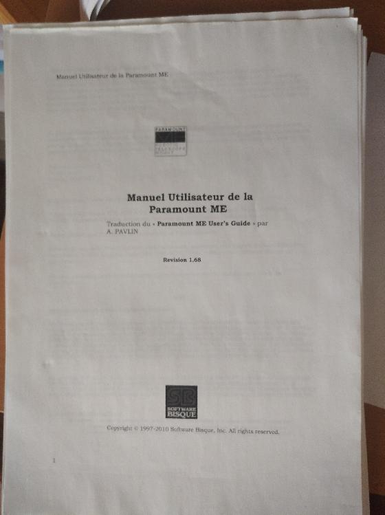 Notice fe la paramount ME en français 