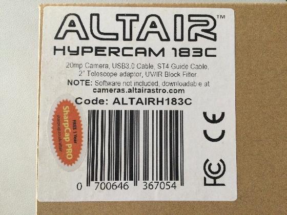 Caméra Altair Hypercam 183C+ adaptateur Canon+platine Losmandy