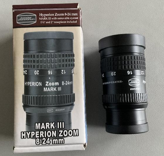 Oculaire zoom Baader Hypérion et Barlow 2,25