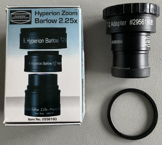 Oculaire zoom Baader Hypérion et Barlow 2,25
