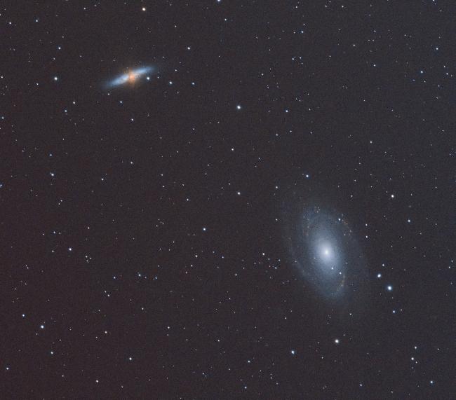 Le Duo M81-M82 sous l'éclairage de la Lune