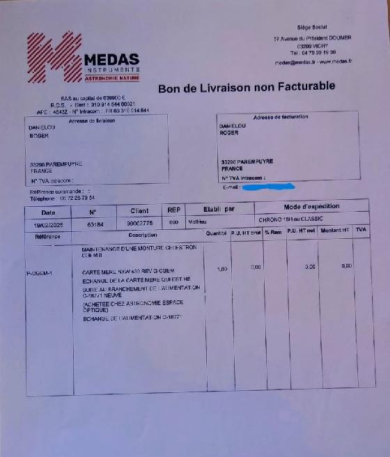 Je vends 1 Monture Célestron CGEM ll