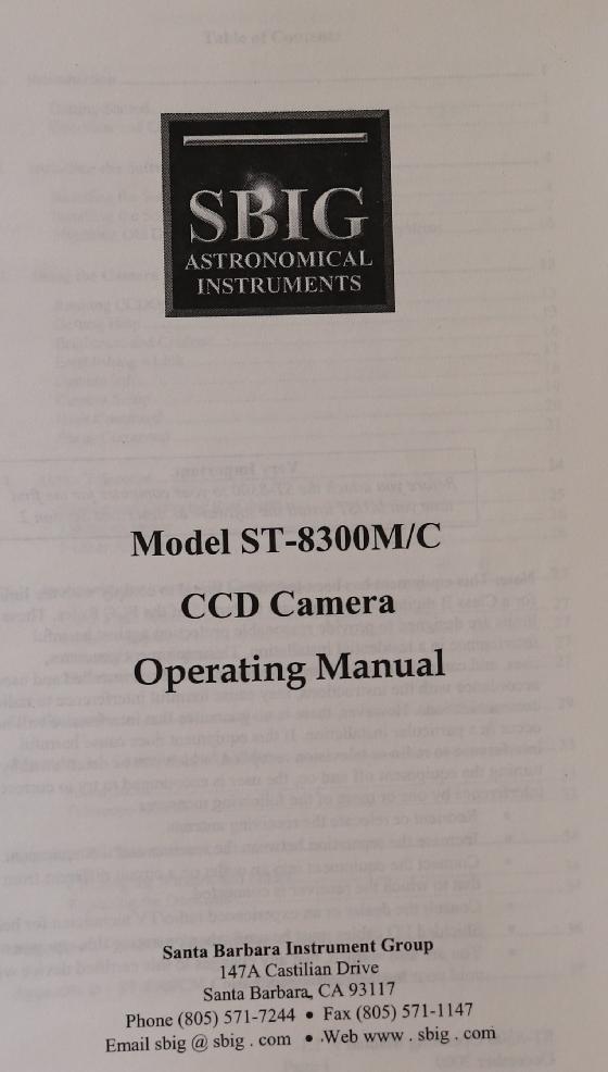 camera SBIG STM_8300 monochrome