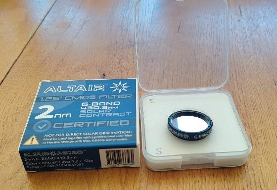 ALTAIR ASTRO Filtre solaire Bande G 2nm - 1.25" 430.3nm