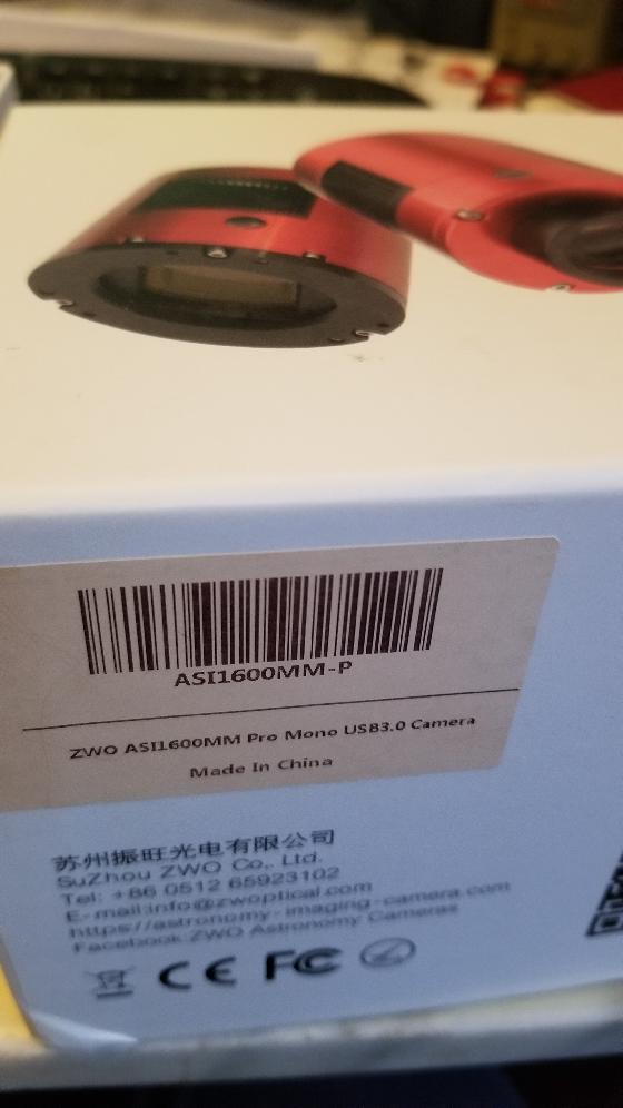 Caméra ZWO ASI 1600 MM Pro Monochrome refroidie
