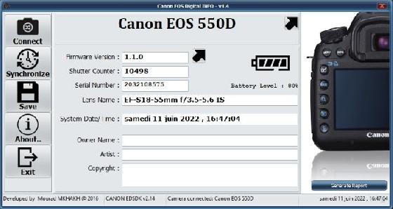 Canon EOS 550D Défiltré